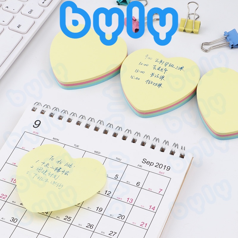 Giấy ghi chú hình trái tim 4 màu Pastel - Macaron Sticky Note 100 tờ TZ2006 - TZ2017