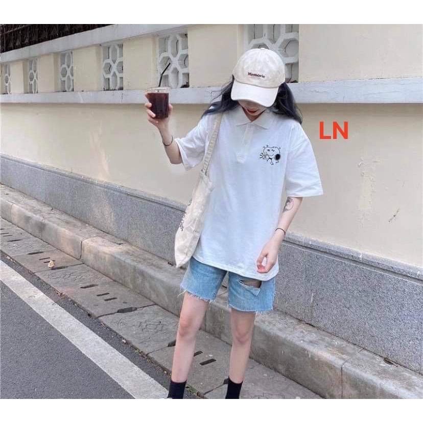 Áo Thun polo Tay Ngắn  In Hình Chú Cún Dễ Thương Cá tính