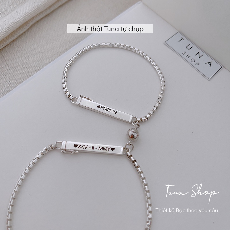 [HÀNG THIẾT KẾ]  Vòng tay đôi Bạc thiết kế theo yêu cầu_𝐀̉𝐧𝐡 + 𝐯𝐢𝐝𝐞𝐨 𝐭𝐡𝐚̣̂𝐭 _ TUNA SHOP Trang sức Bạc