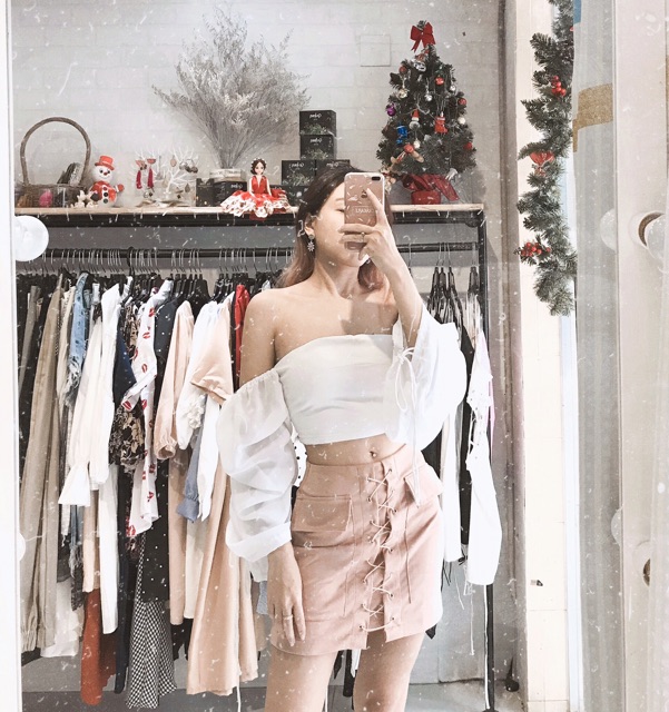 Tiffany Top - áo ống đan dây tay phồng | BigBuy360 - bigbuy360.vn