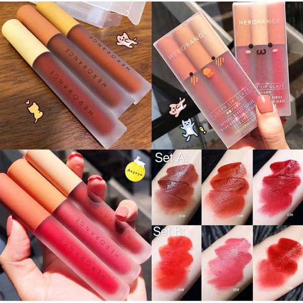 Set SON KEM LÌ 3 Cây HUDAPRO LOVE LIP GLAZE Chính Hãng Nội Địa | BigBuy360 - bigbuy360.vn