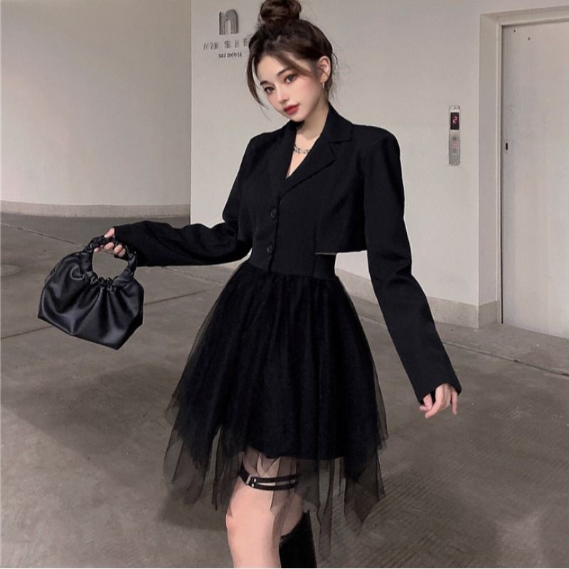 Đầm ulzzang vest cá tính sang trọng dự tiệc