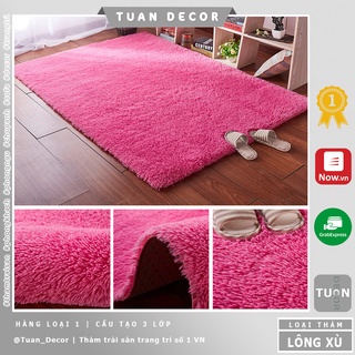 Thảm trải sàn lông xù cao cấp màu Hồng đậm 1m6x1m 