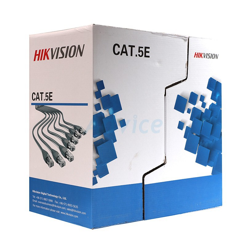 Dây cáp mạng CAT5 Hikvision 305m DS-1LN5E-E/E 8 lõi đồng nguyên chất, màu xám - Hàng chính hãng