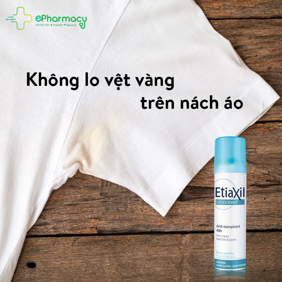 Xịt khử mùi Etialxil hằng ngày - Etiaxil Déodorant Anti-Transpirant 48h Anti-Traces Blanches & Jaunes 100ml