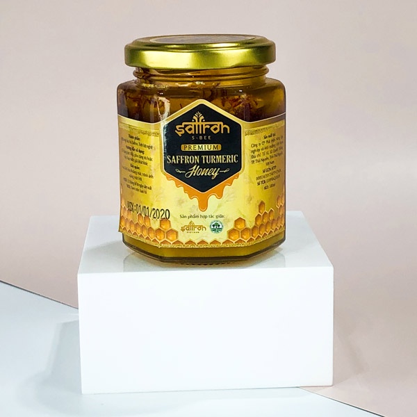 [GIẢM SỐC] - Combo 2 hũ mật ong ngâm saffron và tinh bột nghệ 180ml/hũ