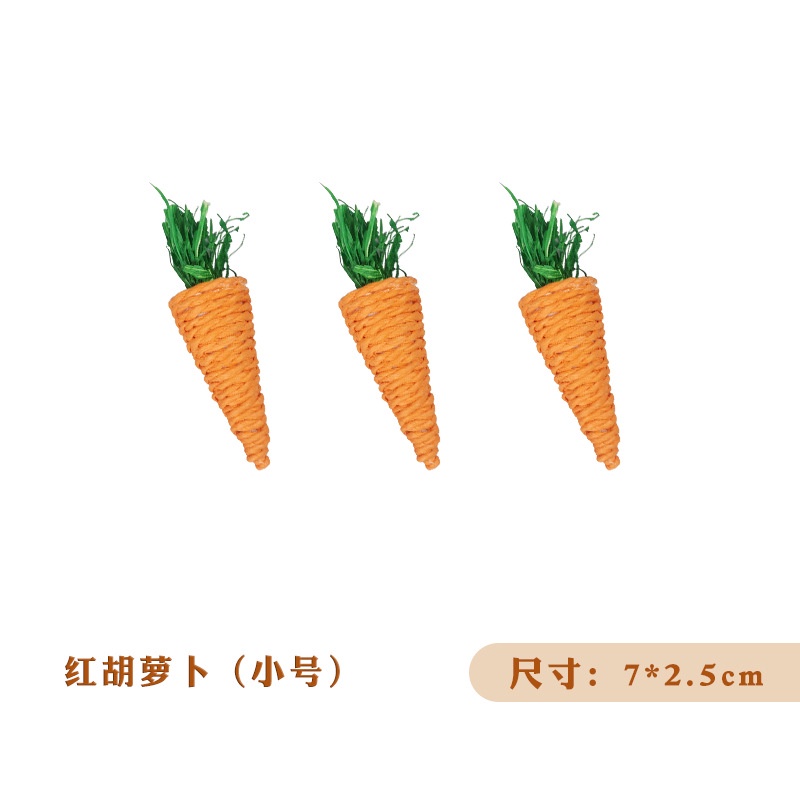 Đồ Chơi Đan Rơm Hình Thỏ / Cà Rốt / Heo Guinea / Totoro / Mèo Đan Bằng Tay Cho Thú Cưng