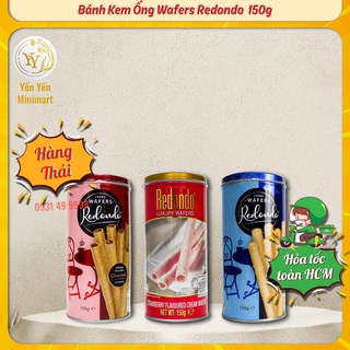 Bánh kem ống Wafers Redondo Dâu, Vanilla, Socola 150gr