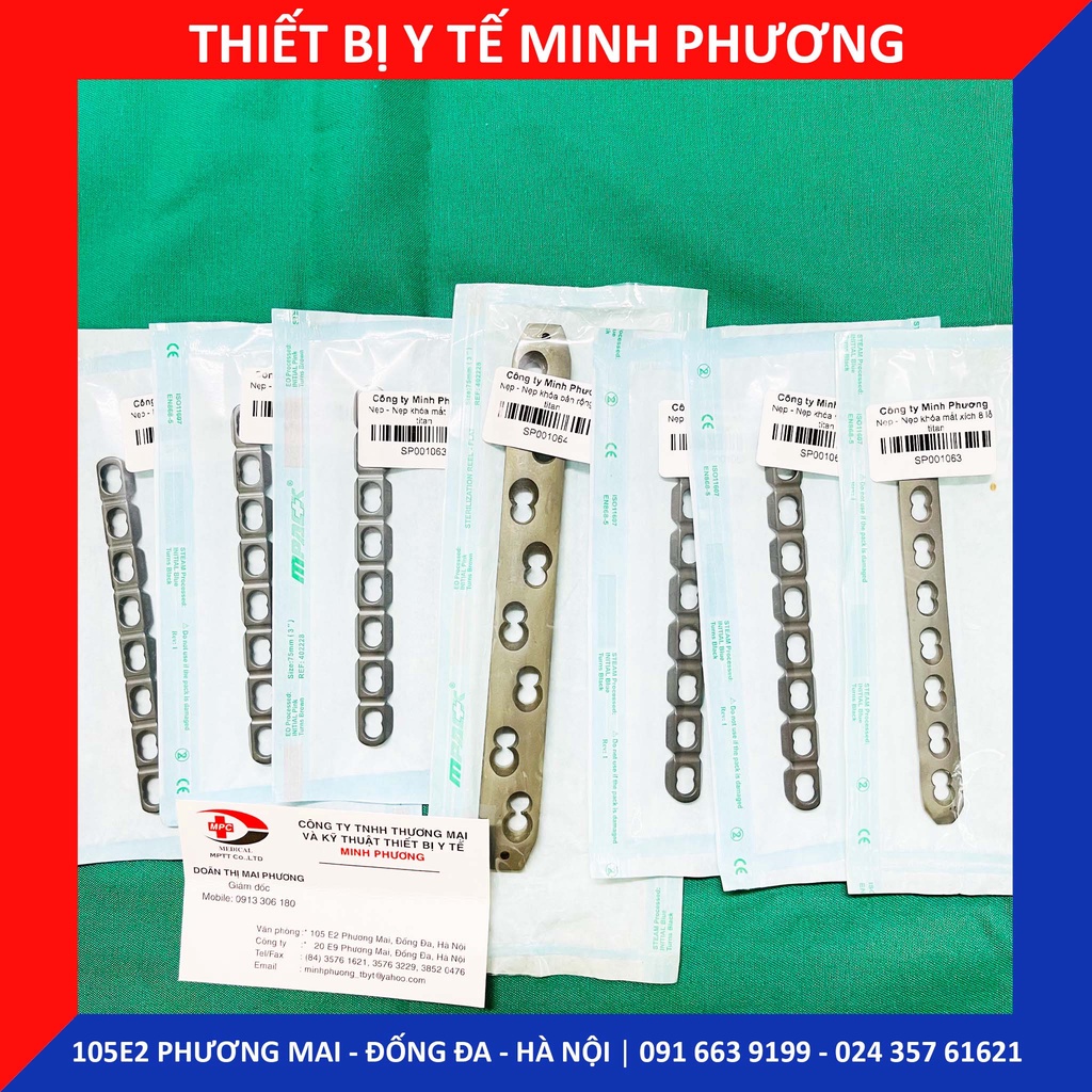 Nẹp khóa 8 lỗ titan các loại
