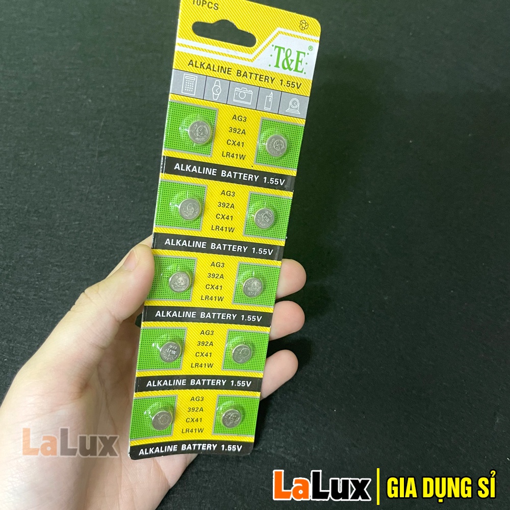 Vĩ 10 Viên) Pin Nút LR41 1.5V - Pin Cúc Áo, Pin Đồng Xu, Sử Dụng Trong Đồng Hồ, Máy Tính,.. LALUX