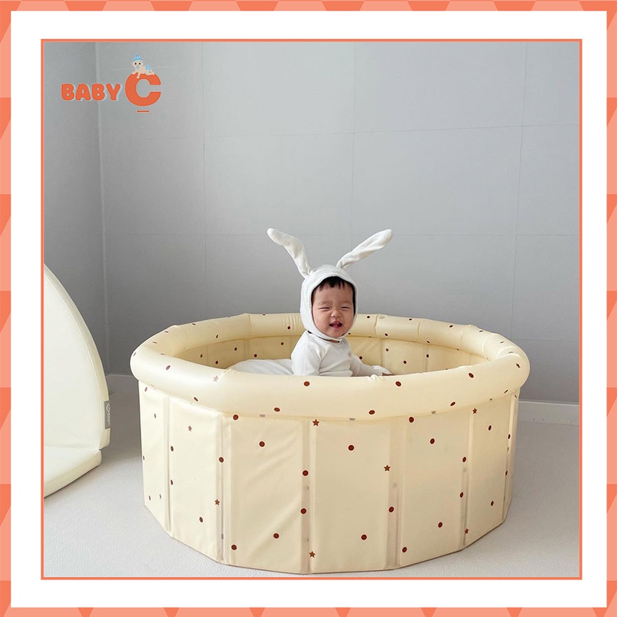 Bể bóng, bể bơi trong nhà 100x35cm, bể bơi phao hình tròn 4 mùa an toàn cho bé - BabyC
