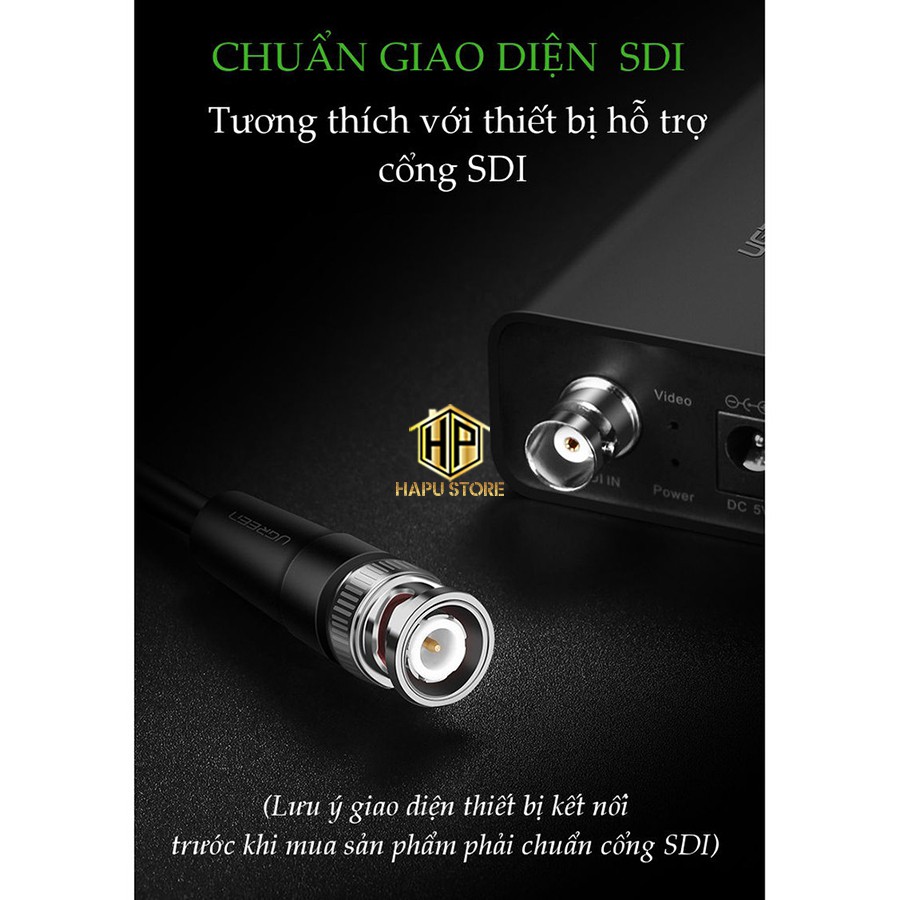 Dây cáp tín hiệu SDI Ugreen SP103 - Cáp camera chính hãng - Hapustore