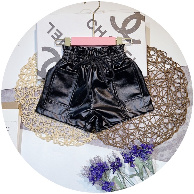 Quần sooc da cao cấp cho bé gái 15-35kg