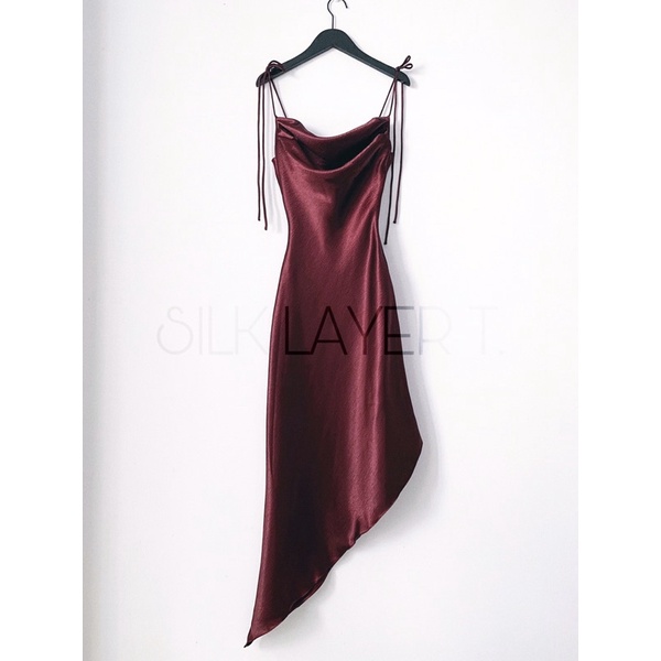 ĐẦM LỤA TẦNG ĐỎ MẬN by silk layer t.