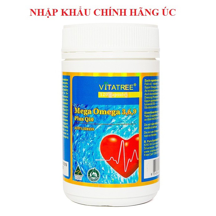 VITATREE OMEGA 3,6,9 PLUS Q10 - Hỗ Trợ Tim Mạch Ổn Định Huyết Áp - Lọ 150 Viên