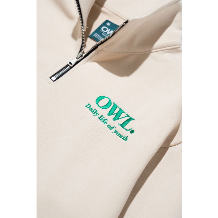 [Mã LTP50 giảm 50000 đơn 150000] OWL BRAND® HALF-ZIP SWEATSHIRT - Áo khoác nỉ khoá kéo màu Kem- OWL051121 | BigBuy360 - bigbuy360.vn