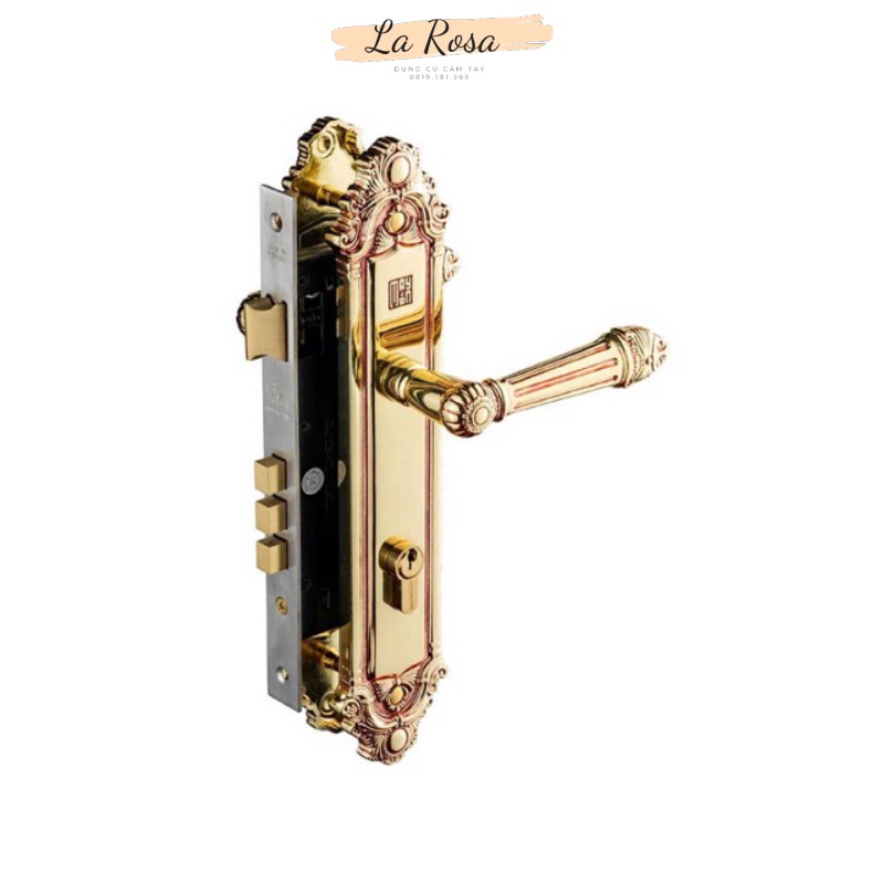 KHÓA TAY NẮM ĐỒNG THAU HC 8526 SSHA Thân Inox, Ổ Abus ( cửa chính)