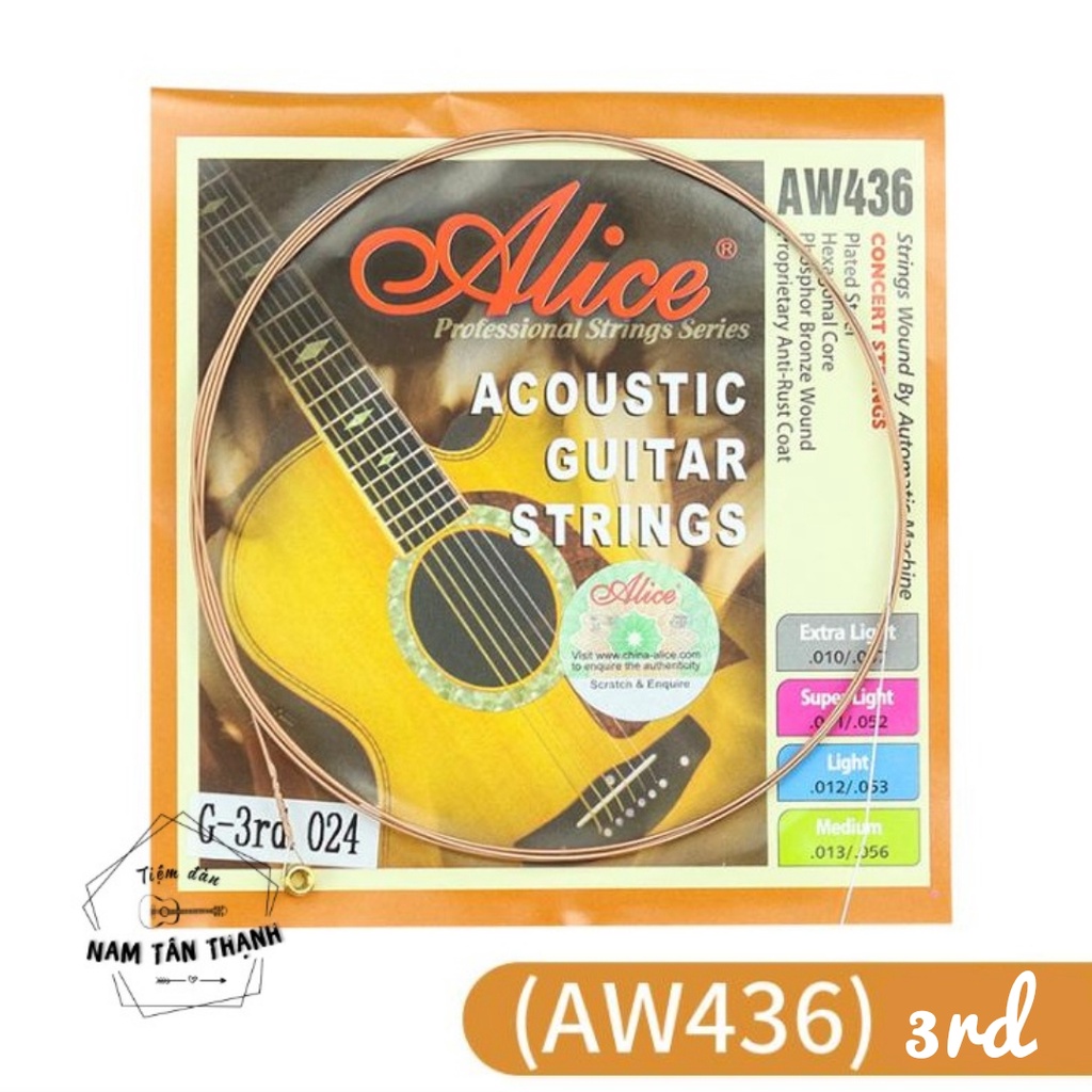 Dây đàn Guitar Acoustic [ TẶNG PICK FENDER ] Alice AW436 Chính Hãng