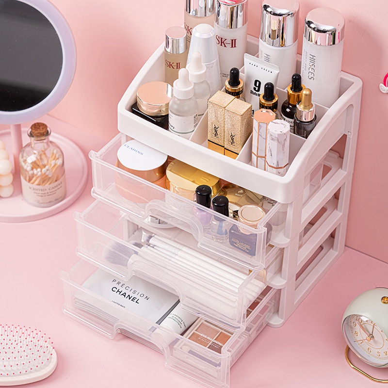 Kệ mỹ phẩm đựng đồ makeup, trang sức trong suốt nhiều tầng