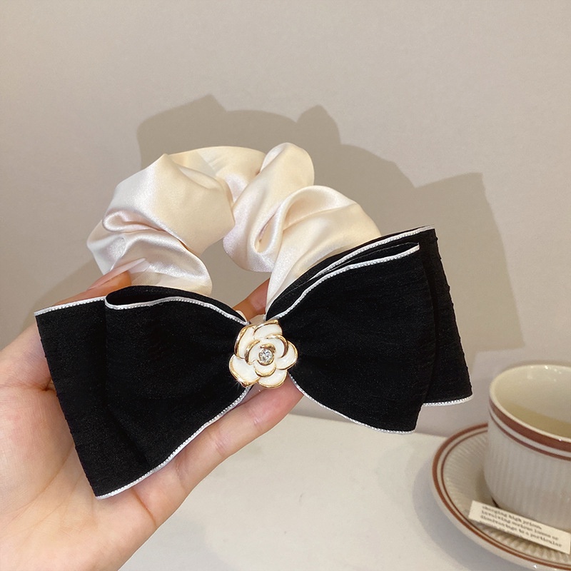 Dây Buộc Tóc Cao Su Co Giãn Phối Hoa Trà Thanh Lịch Thời Trang Hàn Quốc Cho Nữ