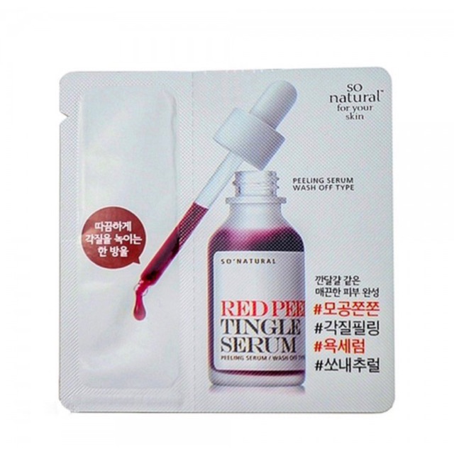 (Sample) Red Peel Tingle Serum Trị Mụn Aha Bha So Natural Hàn Quốc 1 gói (2,5ml/gói) l Chính Hãng Hàn Quốc