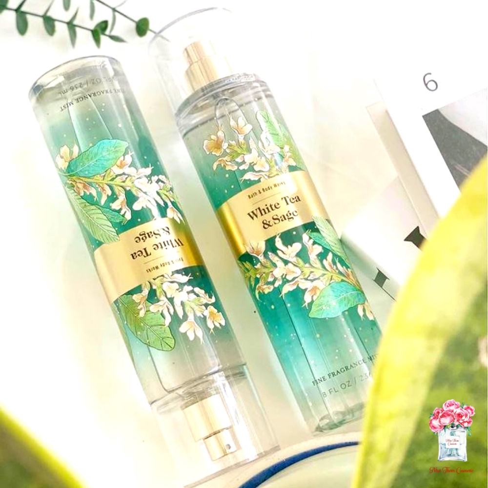 Xịt Toàn Thân Bath & Body Works White Tea & Sage Fine Fragrance Mist Hương Thơm Thanh Lịch Nhẹ Nhàng 236ml