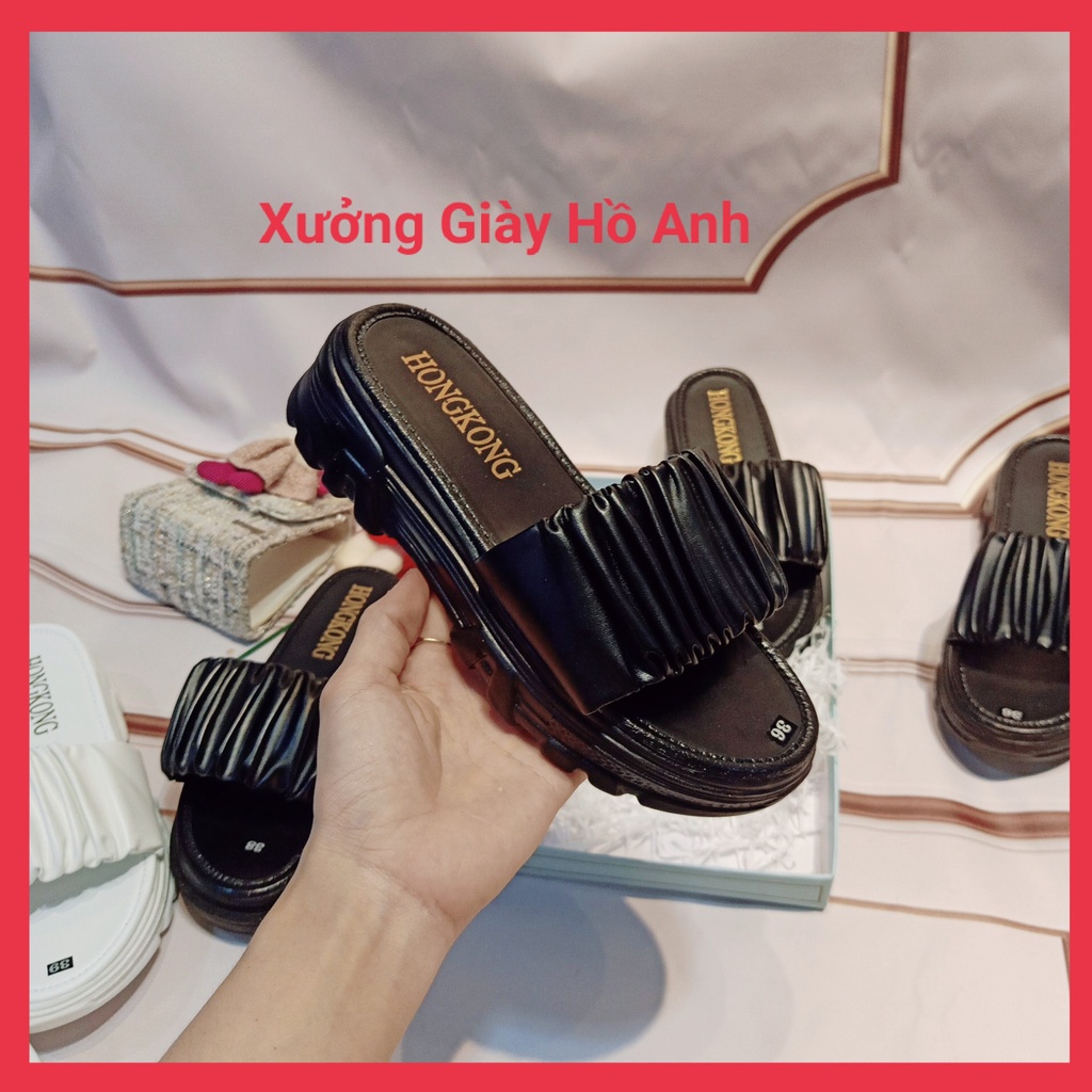 Dép Nữ Quai Ngang Đế Bánh Mì Cao Siêu Nhẹ Quai Nhúm Cực Xinh Êm Mềm 3P hoặc 5P