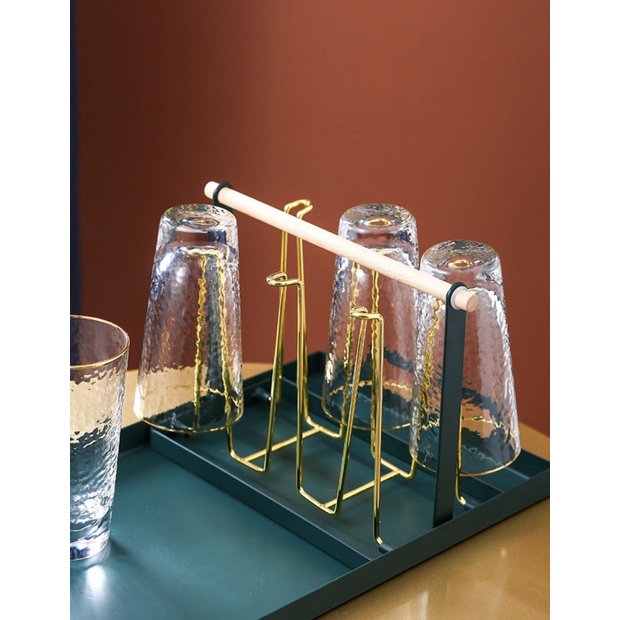 Úp ly, úp cốc tay cầm gỗ tre cao cấp phong cách Bắc Âu mẫu mới 2021