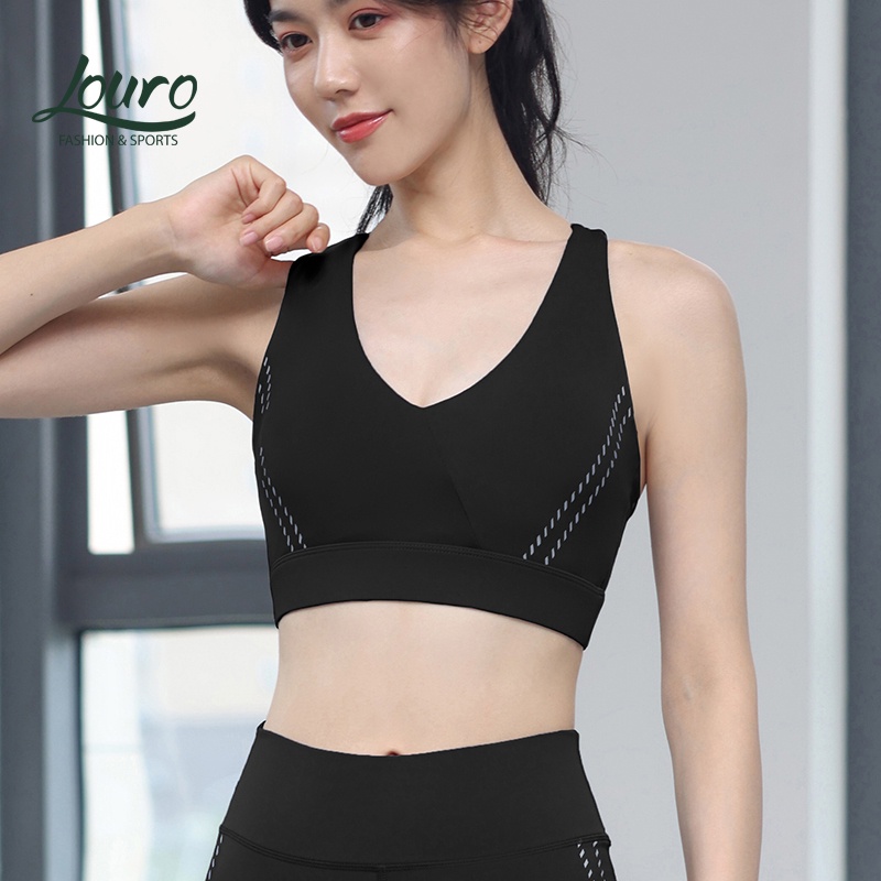 Áo bra dây chéo nữ Louro BL86, kiểu áo ngực thể thao tập gym, yoga giúp nâng ngực, chống sốc, có sẵn đệm mút