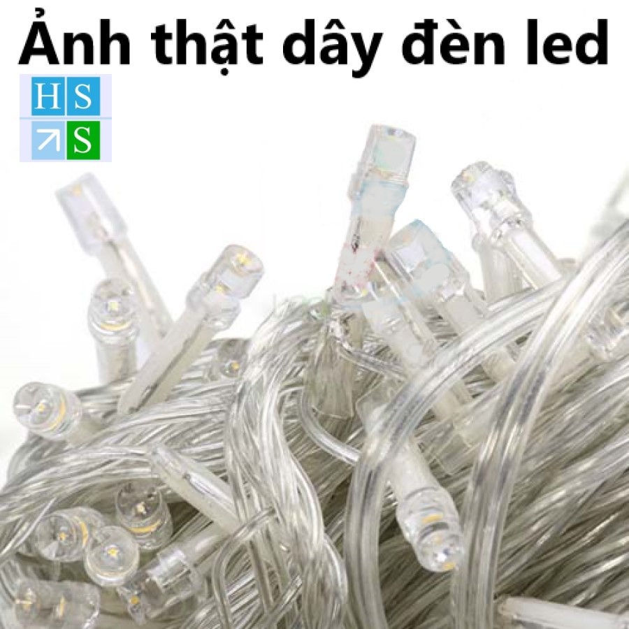 (Bán sỉ) Dây đèn LED trang trí dài 5m nháy nhiều kiểu nhiều mầu - Dây trong, bóng led nhỏ trang trí đẹp, không thô kệch