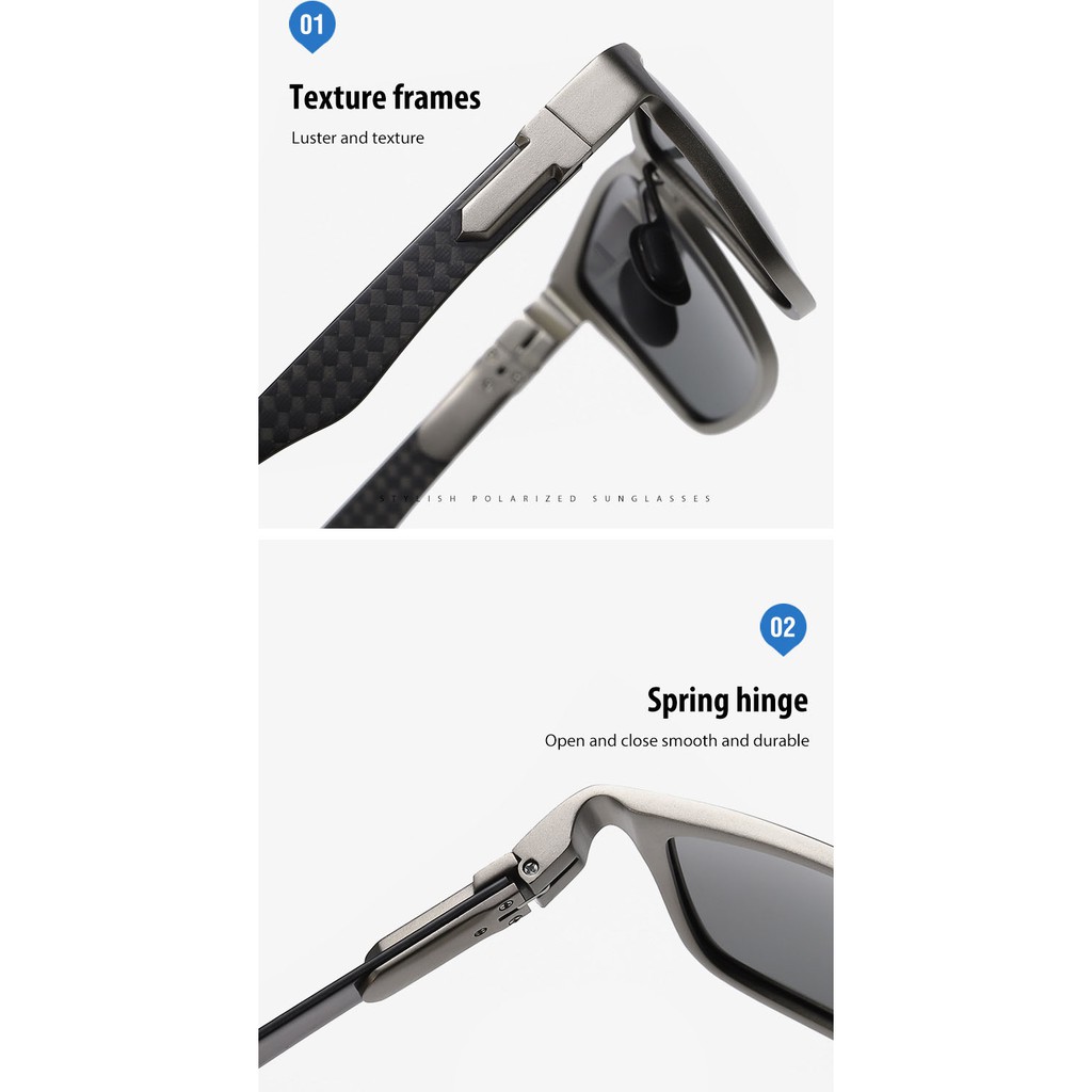 Kính mát nam khung nhôm, kính phân cực chống tia UV A8008 | BigBuy360 - bigbuy360.vn