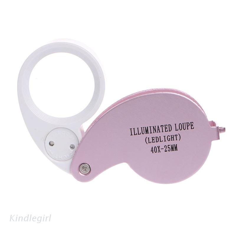 Kính Lúp Soi Trang Sức 40x 25mm Có Đèn Led