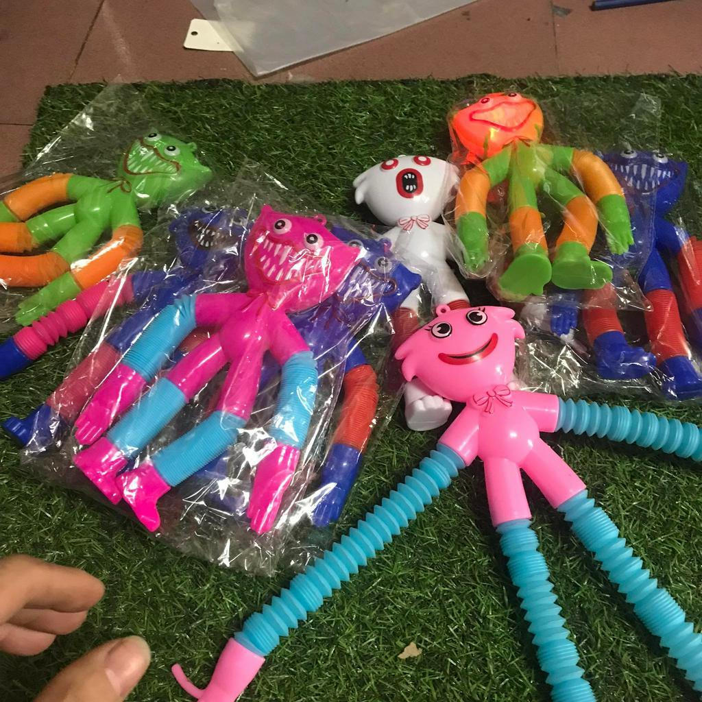 Huggy wuggy poppy playtime,hugy, lò xo kéo dãn móc khoá có đèn nháy