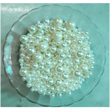 Gói 25-50-100gam hạt bẹt nhựa không lỗ hỗn hợp nhiều size 4-12mm (hạt châu,hạt cườm)