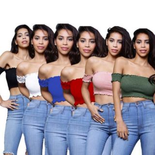 Áo thun gân croptop nhiều mầu...