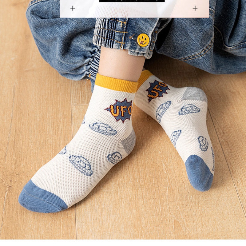 Vớ Lưới Mỏng Thoáng Khí Họa Tiết Phi Hành Gia Hoạt Hình Đáng Yêu Cho Trẻ Em
