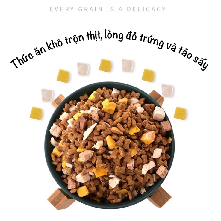 [ 500gr ] Thức ăn khô mix lòng đỏ trứng, thịt gà và tảo xoắn sấy