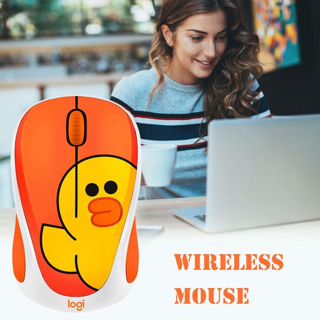 Chuột Quang Logitech LINE FRIENDS Mini Không Dây Có Đầu Cắm USB Cho Laptop Máy Tính Xách Tay - INTL