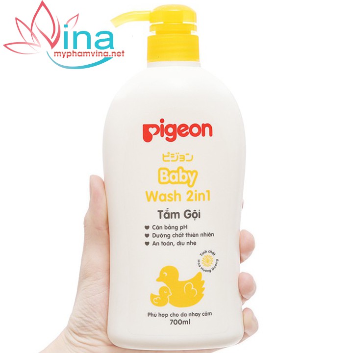 Sữa Tắm Gội Pigeon 2 trong 1 700ml màu vàng