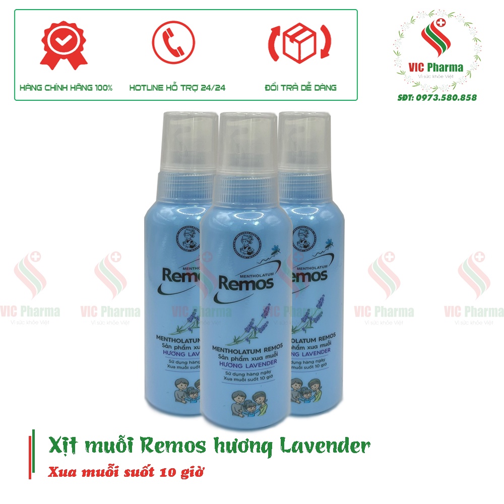 Xịt chống muỗi Remos hương Lavender 60ml