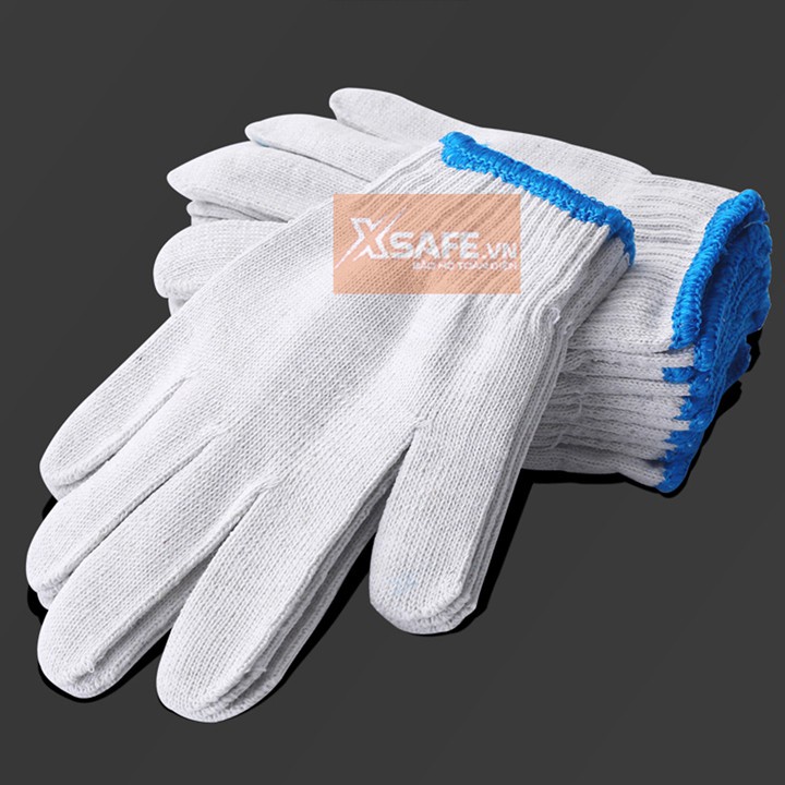 10 ĐÔI Găng tay bảo hộ lao động sợi len 50g ôm sát, chống trượt, thao tác linh hoạt, găng tay len trắng-loại dày