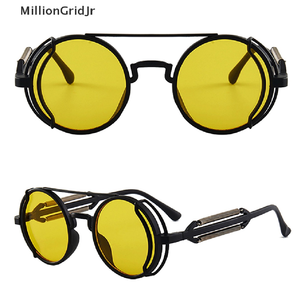 MLG Punk Steampunk Sunglasses Retro Men's Round Punk Eyewear Women UV400 Sunglasses JR