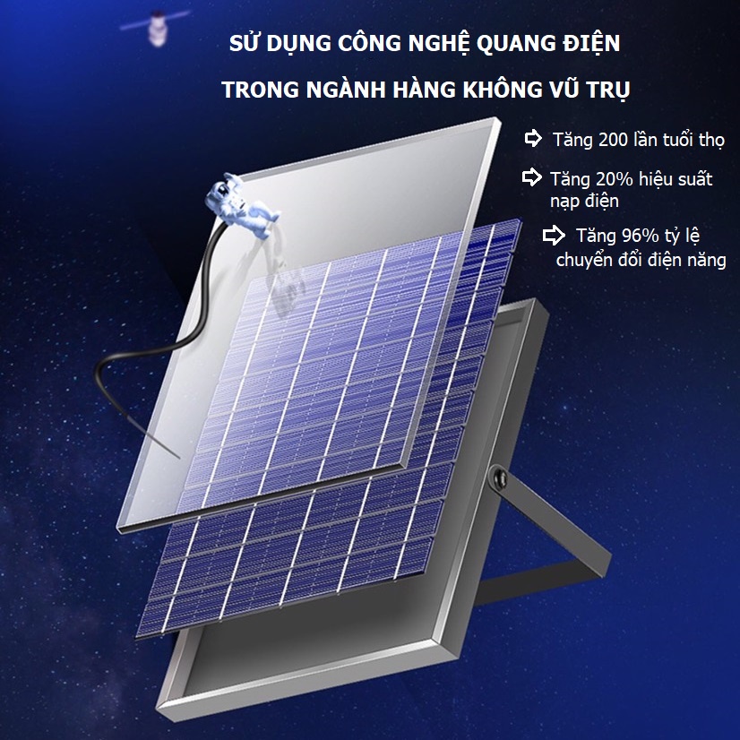 Đèn led pha năng lượng mặt trời 200w/100w/60w