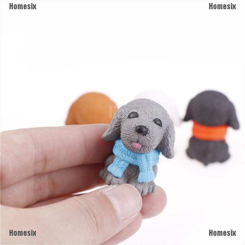 [HoMSI] 4pcs Dogs Resin Miniature Figurine Dollhouse Fairy Garden Decor Micro Landscape SUU