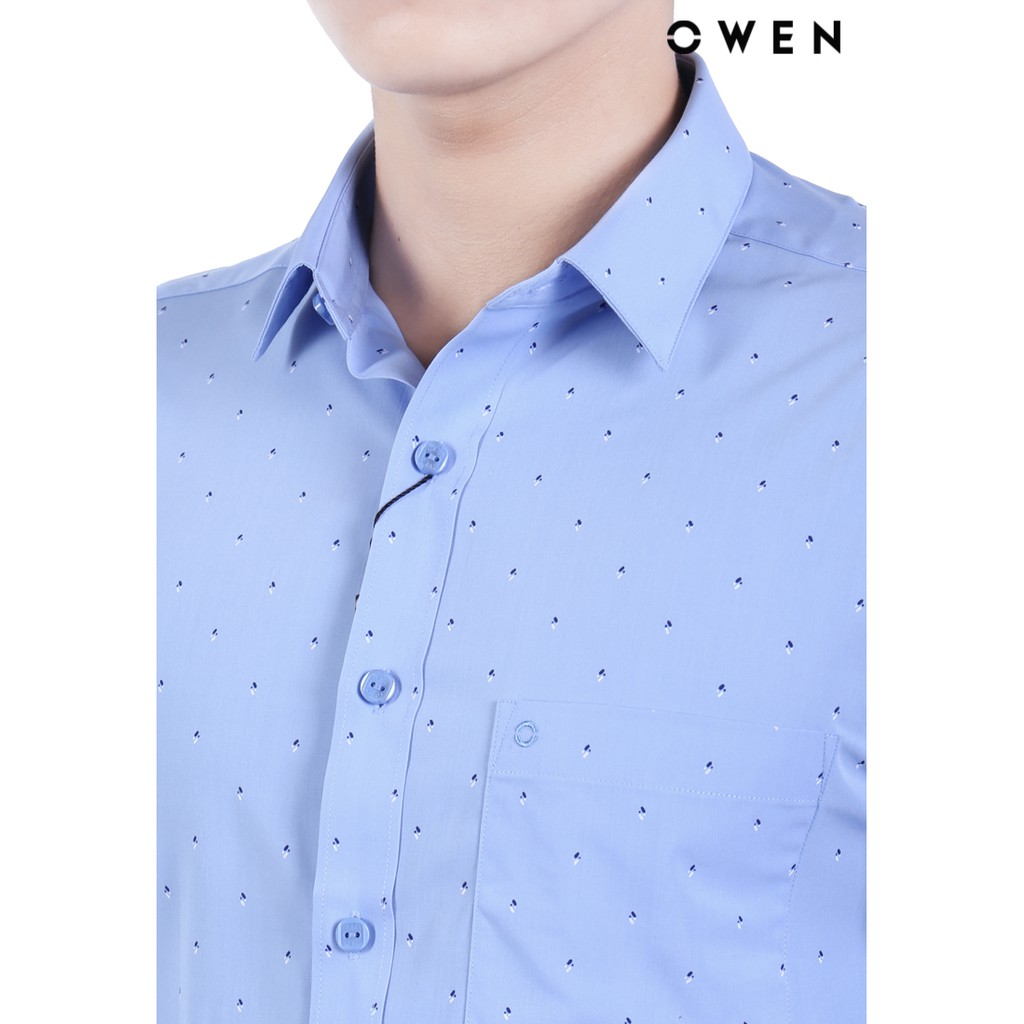 Áo sơ mi dài tay Owen Bamboo Regularfit có túi màu xanh - AR20721DT | BigBuy360 - bigbuy360.vn