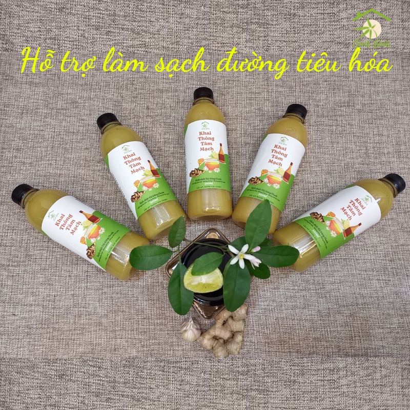 Detox tỏi gừng chanh giấm táo mật ong đào thải độc tố chai 500mL_BEP NGON NGON