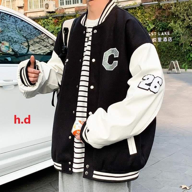 Áo khoác bomber NAM NỮ  C26 Unisex form rộng nam nữ đều mặc Áo khoác bóng chày nam nữ mặc siêu đẹp