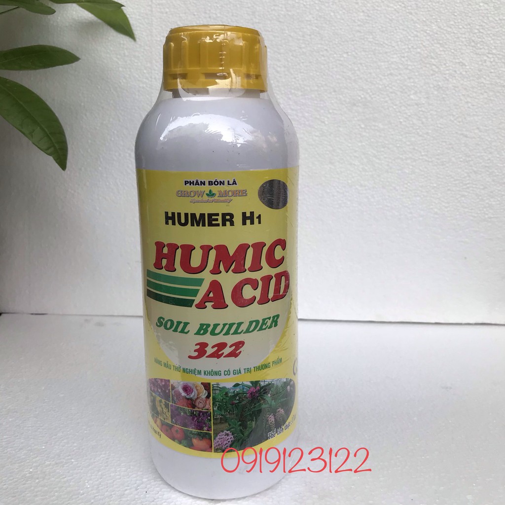 Phân bón hữu cơ cao cấp Growmore Acid Humic 322 chai 1 lít