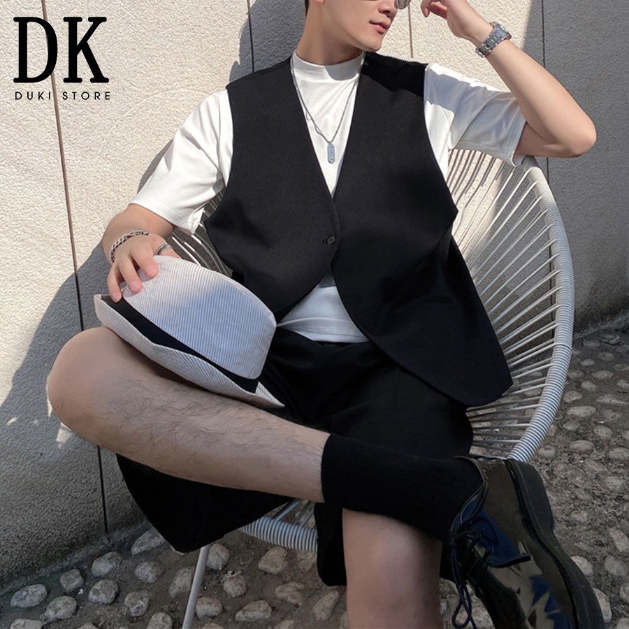 Áo khoác gile blazer nam màu đen cực chất - DUKI STORE