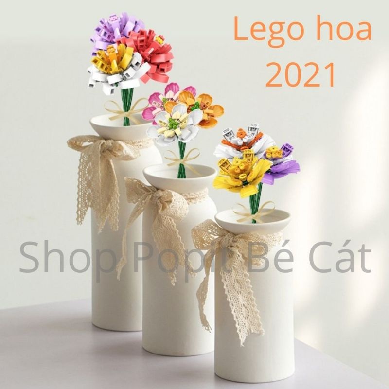 Bộ Ráp Hình Nhành Hoa Trang Trí, Decor, Quà Tặng Kỉ Niệm Lego Buildings Blocks Chính Hãng Sembo Fullbox